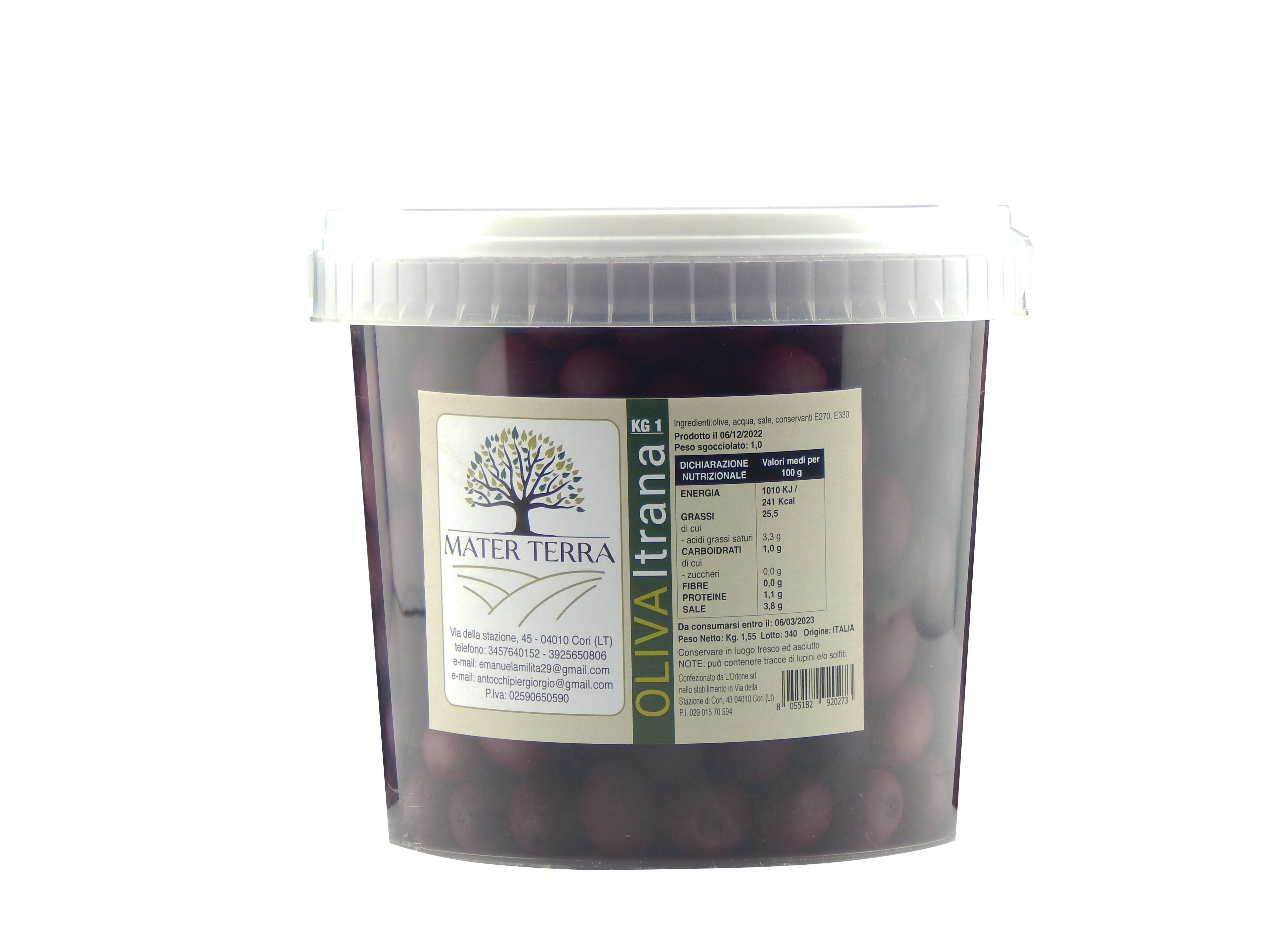 Itrana black olive in brine