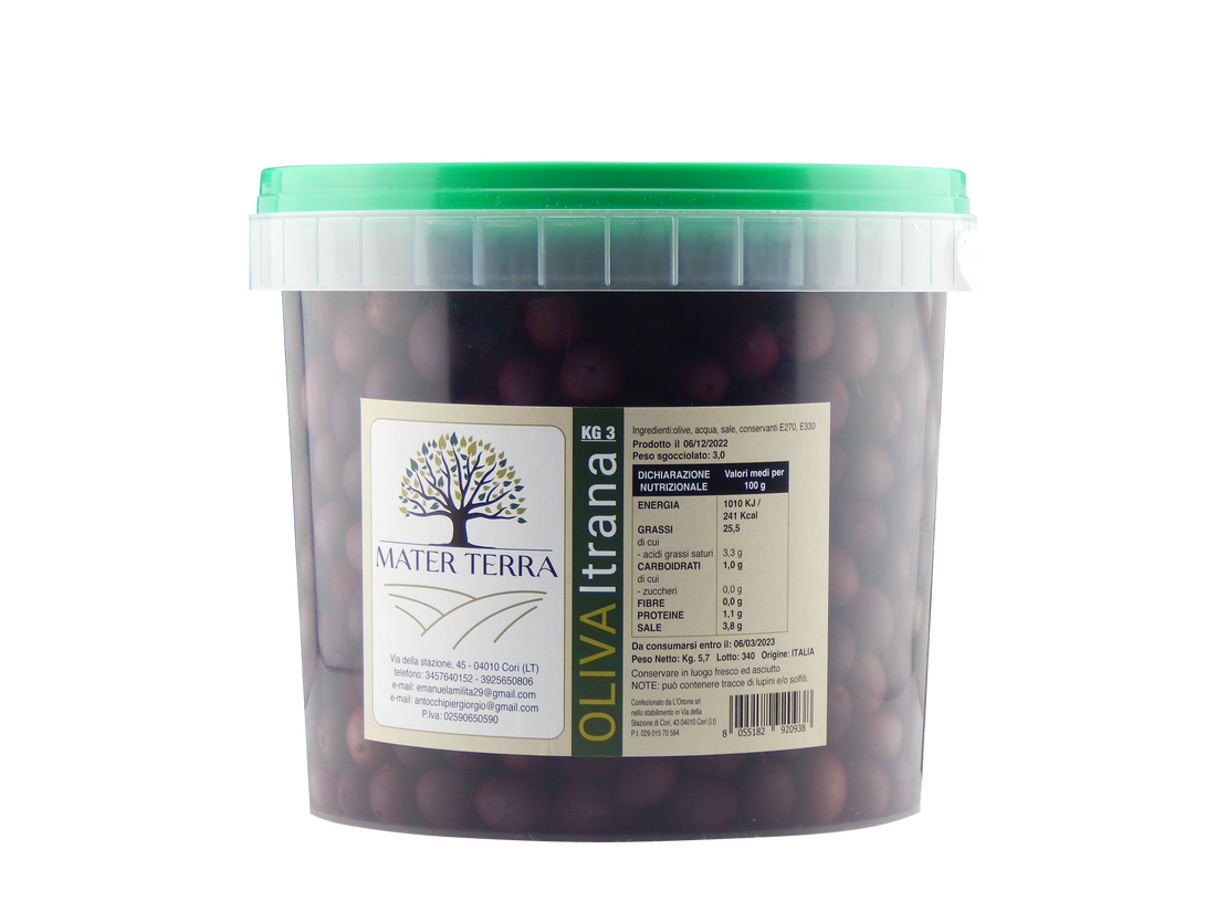 Itrana black olive in brine