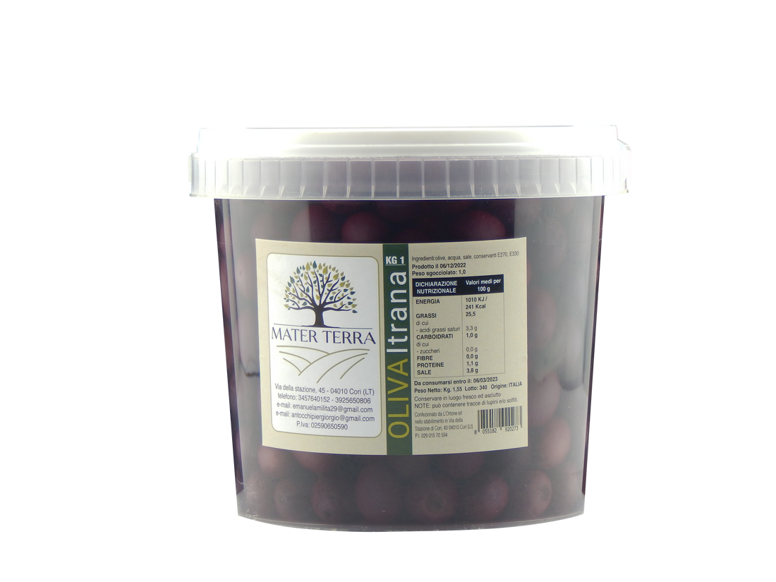 Itrana black olive in brine